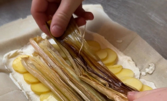 Simple Midweek Dinner Idea - Roasted Leek and Mascarpone Filo Tart